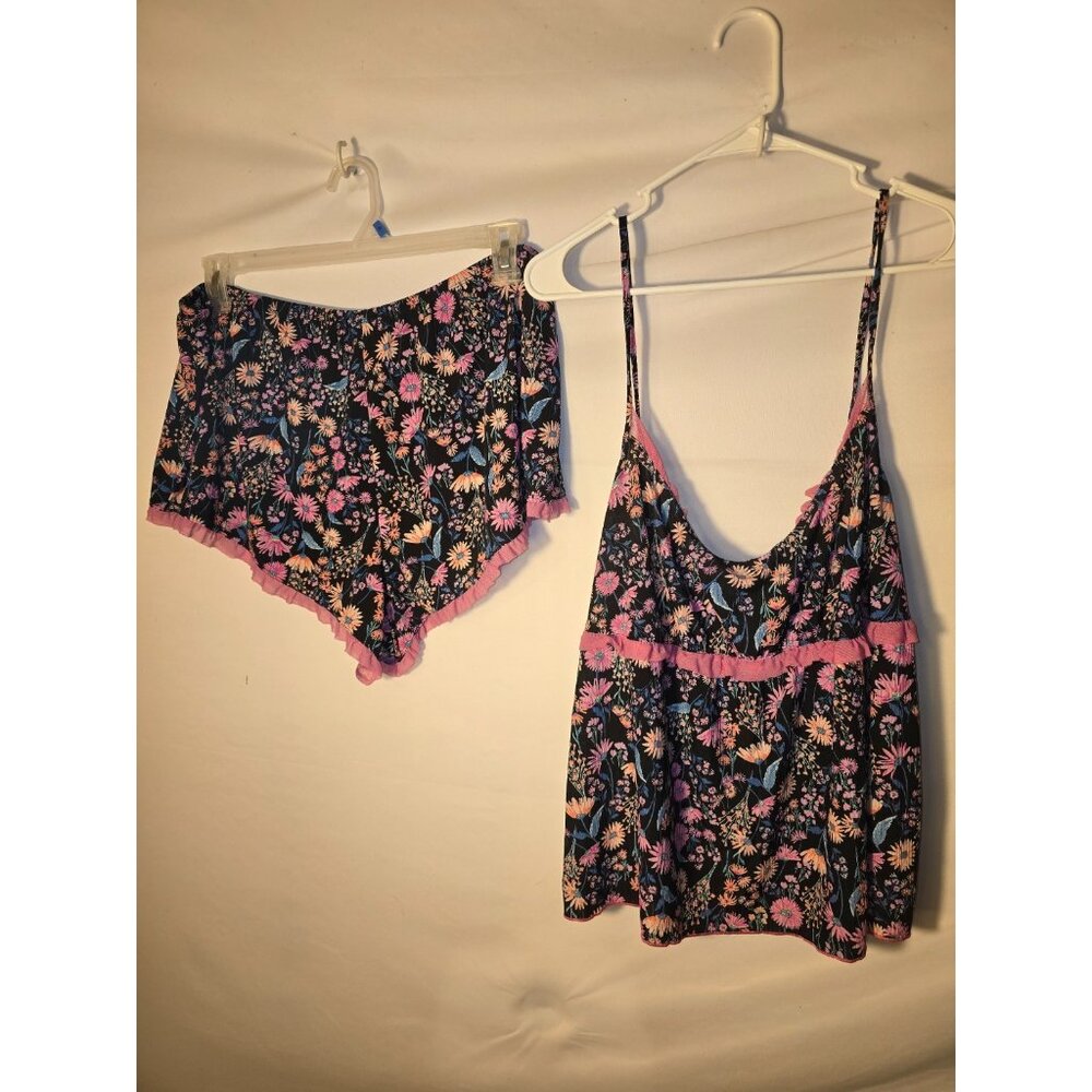 Coquette Fairy Women’s Plus Shortie Pj Set Pajamas Floral 3X Cottagecore Boho